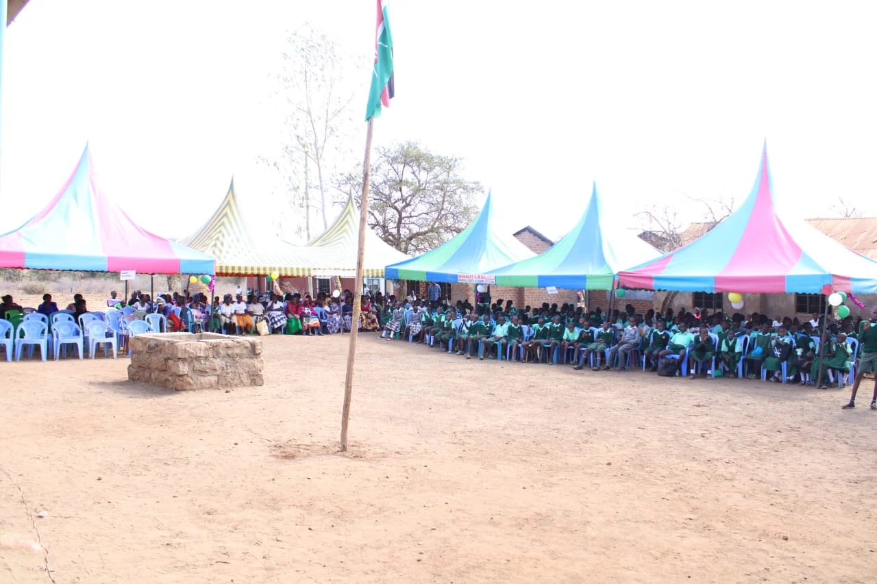 Community gathering at Ndalani school